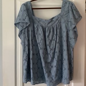 Lanes Bryant eyelet shirt.